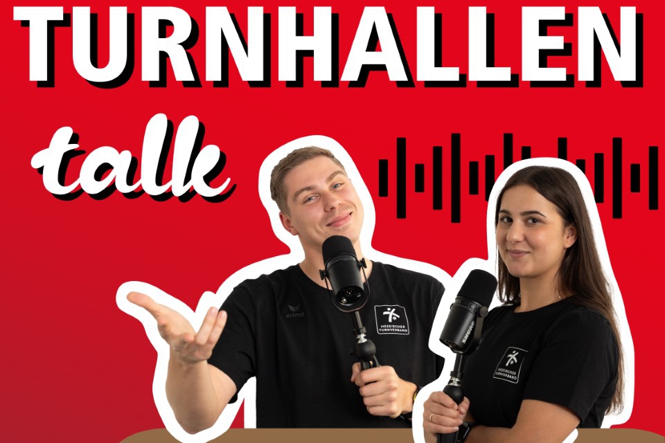 Logo des Podcast Turnhallen Talk des Hessischen Turnverbands