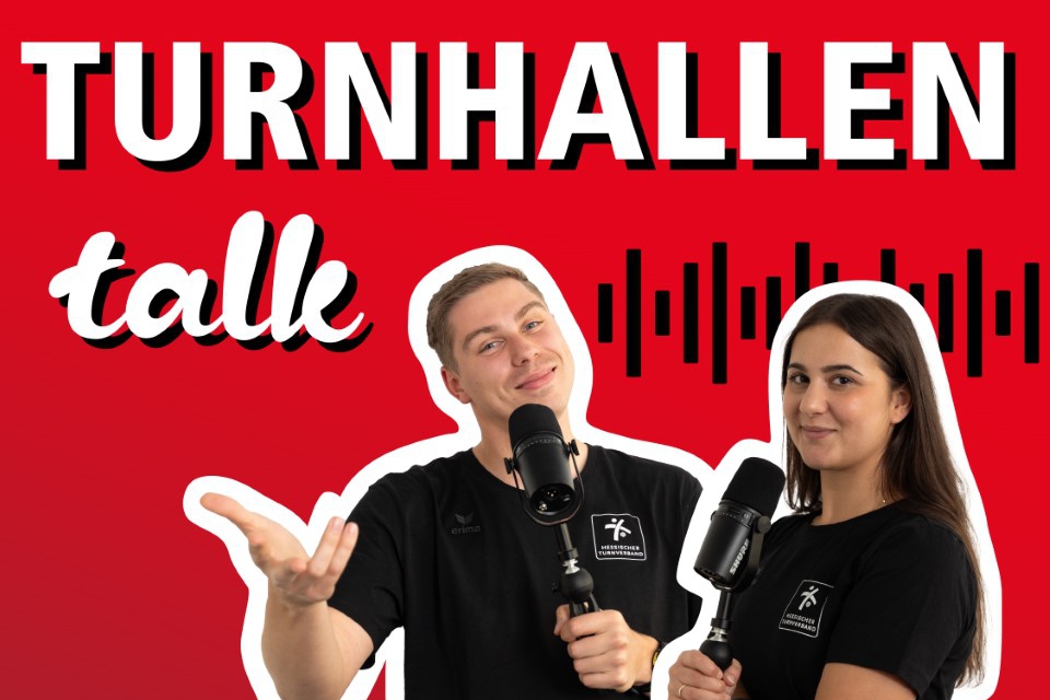 Logo des Podcast Turnhallen Talk des Hessischen Turnverbands