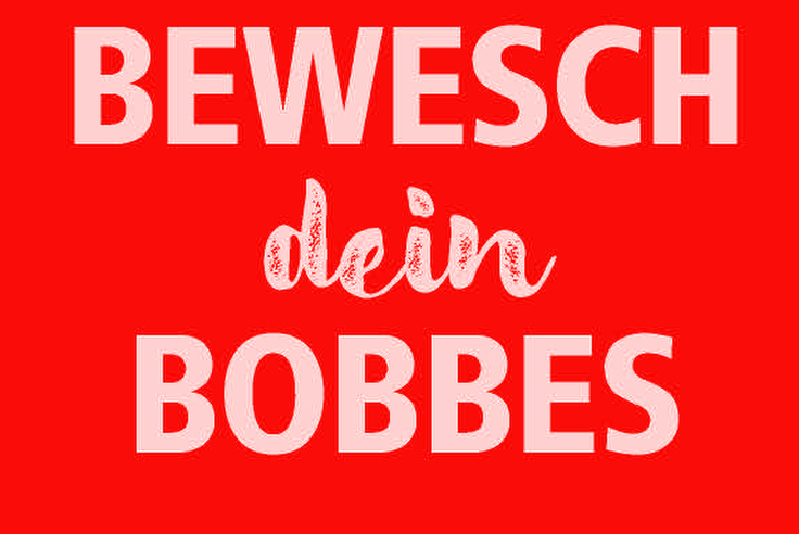 Postkarte mit der Aufschrift "Bewesch dein Bobbes". 
